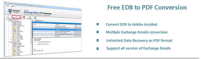 Free Exchange EDB to PDF